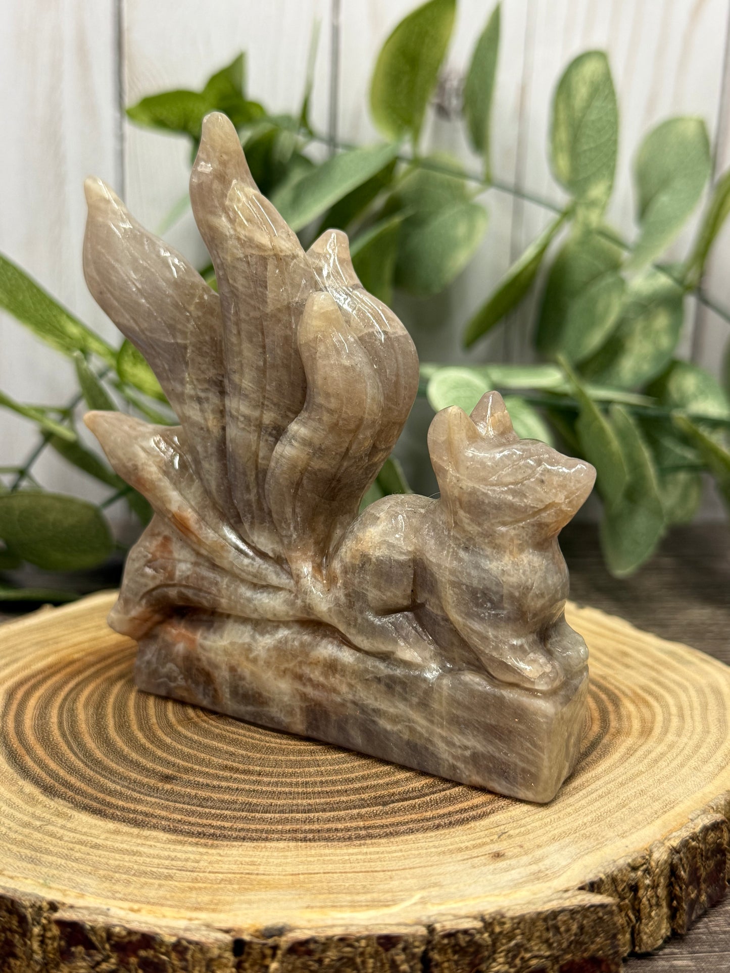 Nine Tailed Fox - Grey Moonstone