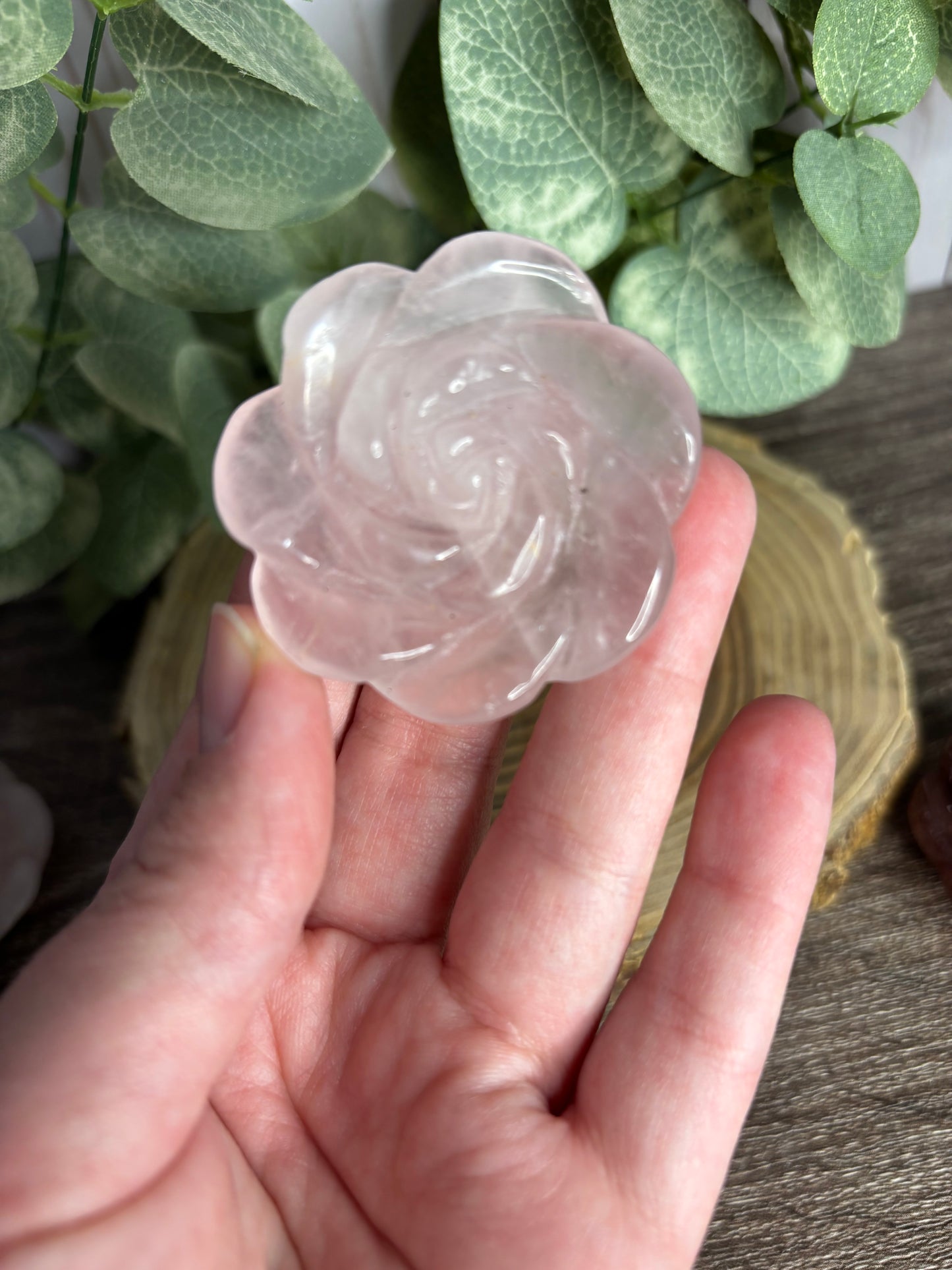 Flower Carvings - Rose Quartz & Strawberry Quartz