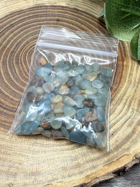 Blue Onyx Crystal Chip Bag