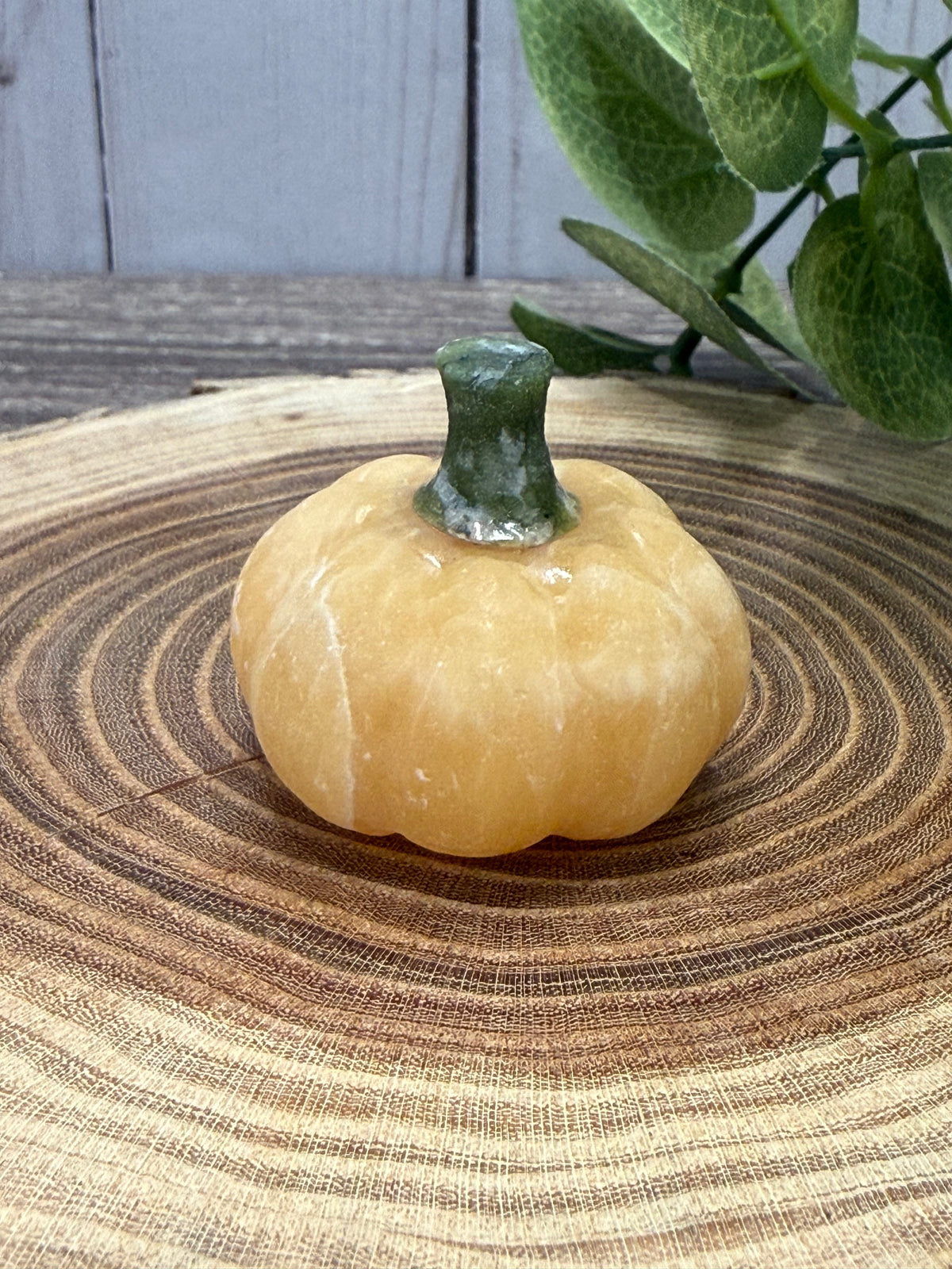 Pumpkin Carving - Orange Calcite and Green Jade