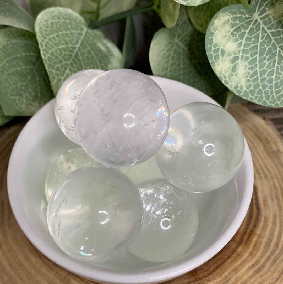 Optical White Calcite Small Spheres