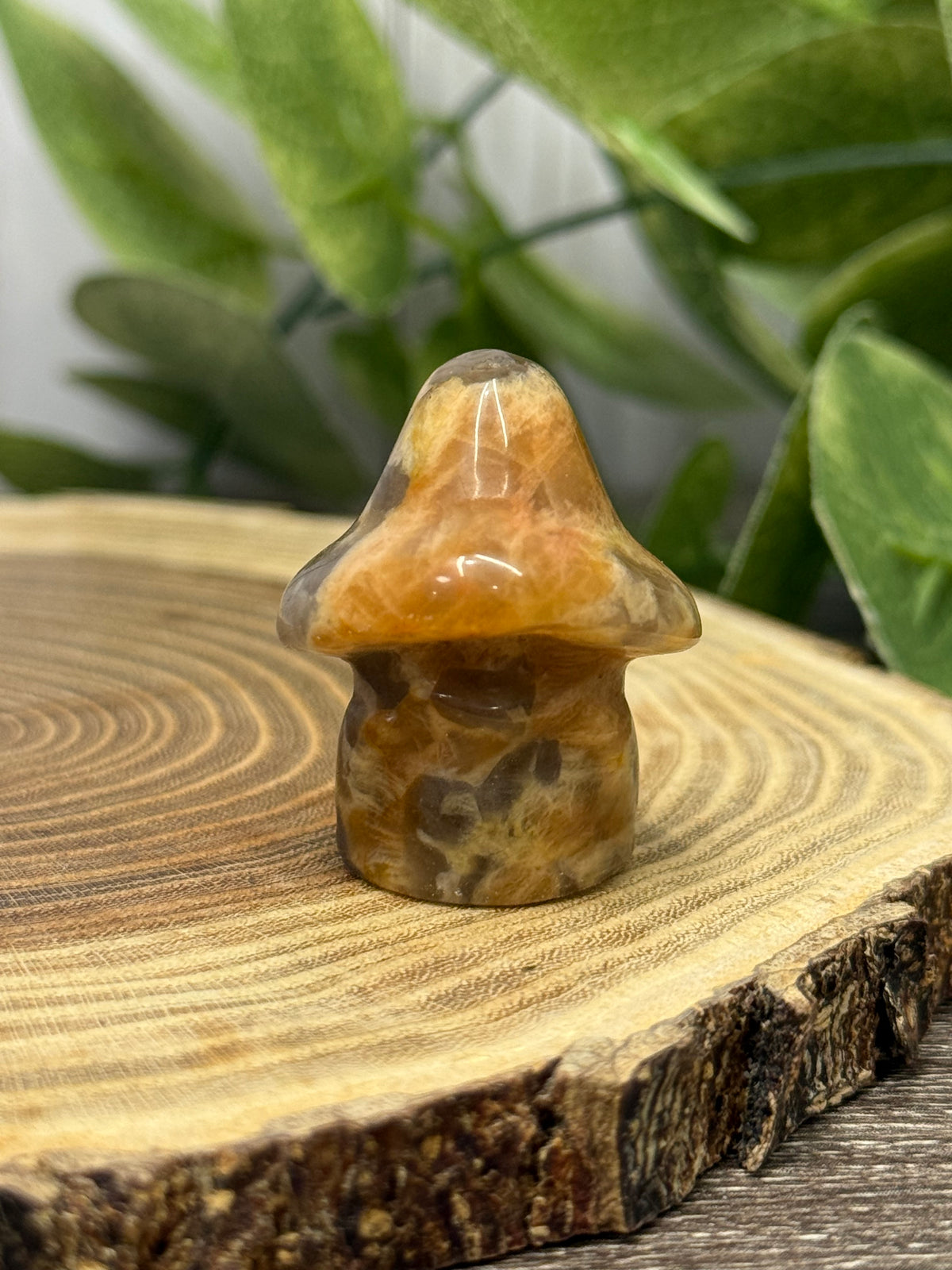 Crystal Ghost Carving With Mushroom Hat