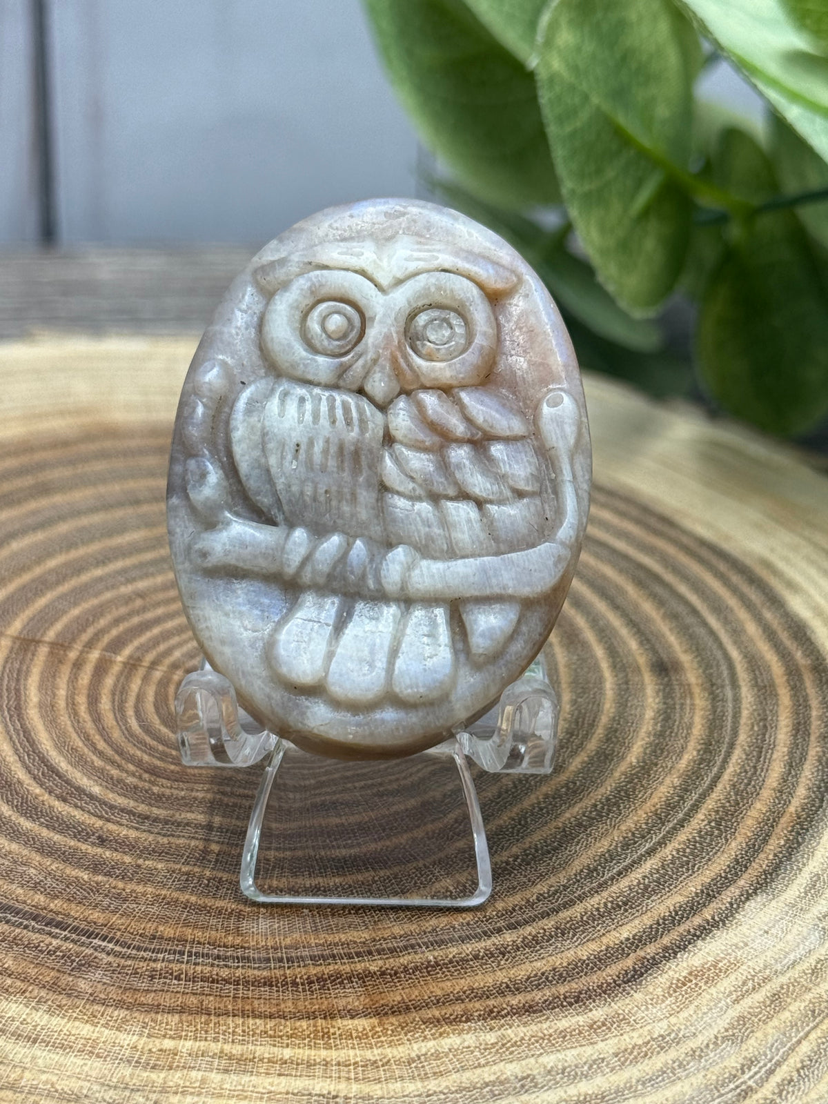 Owl - Moonstone Carvings