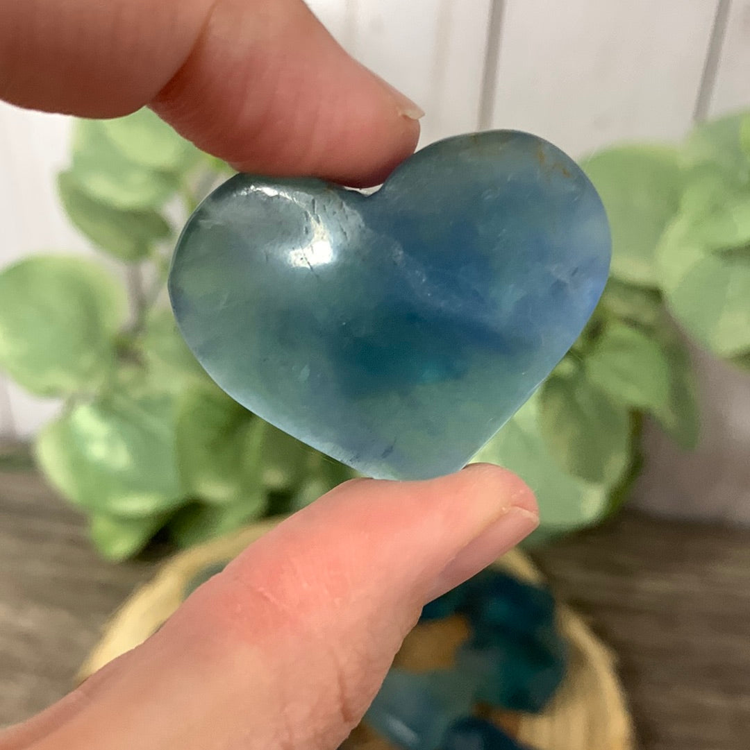 Blue Fluorite Carved Hearts