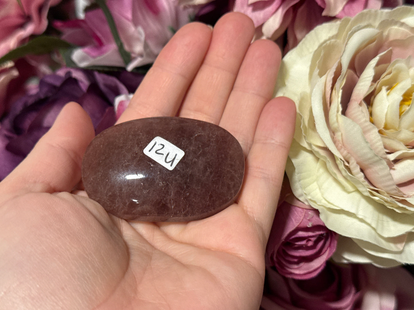 Strawberry Quartz Palm Stone