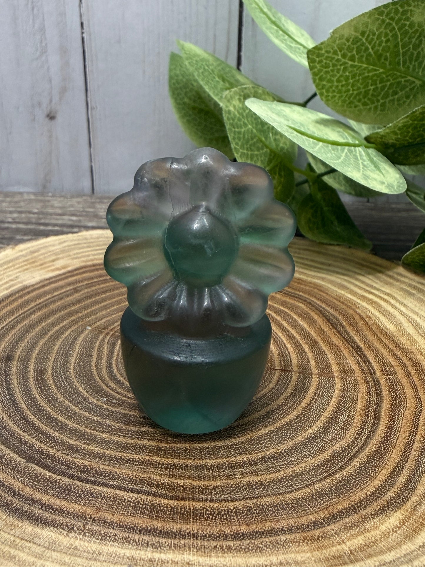 Fluorite Flowers In A Pot Carving