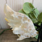 Flower Agate Angel Wings with Stand