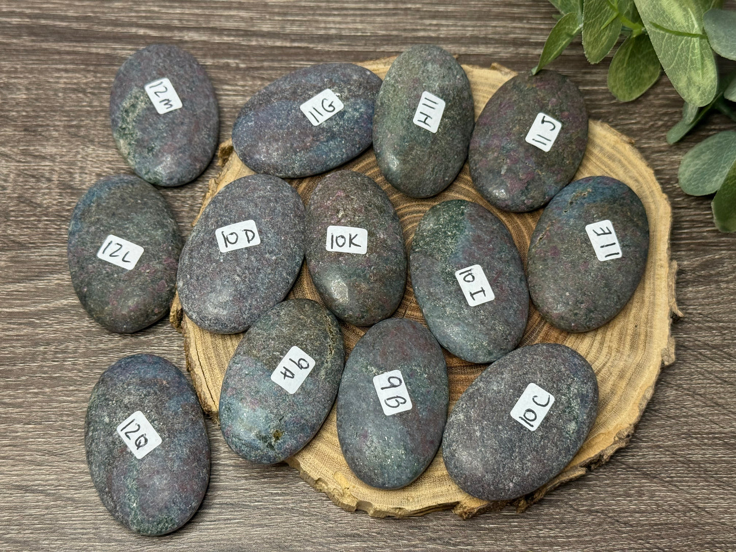 Ruby & Fuchsite Palm Stones