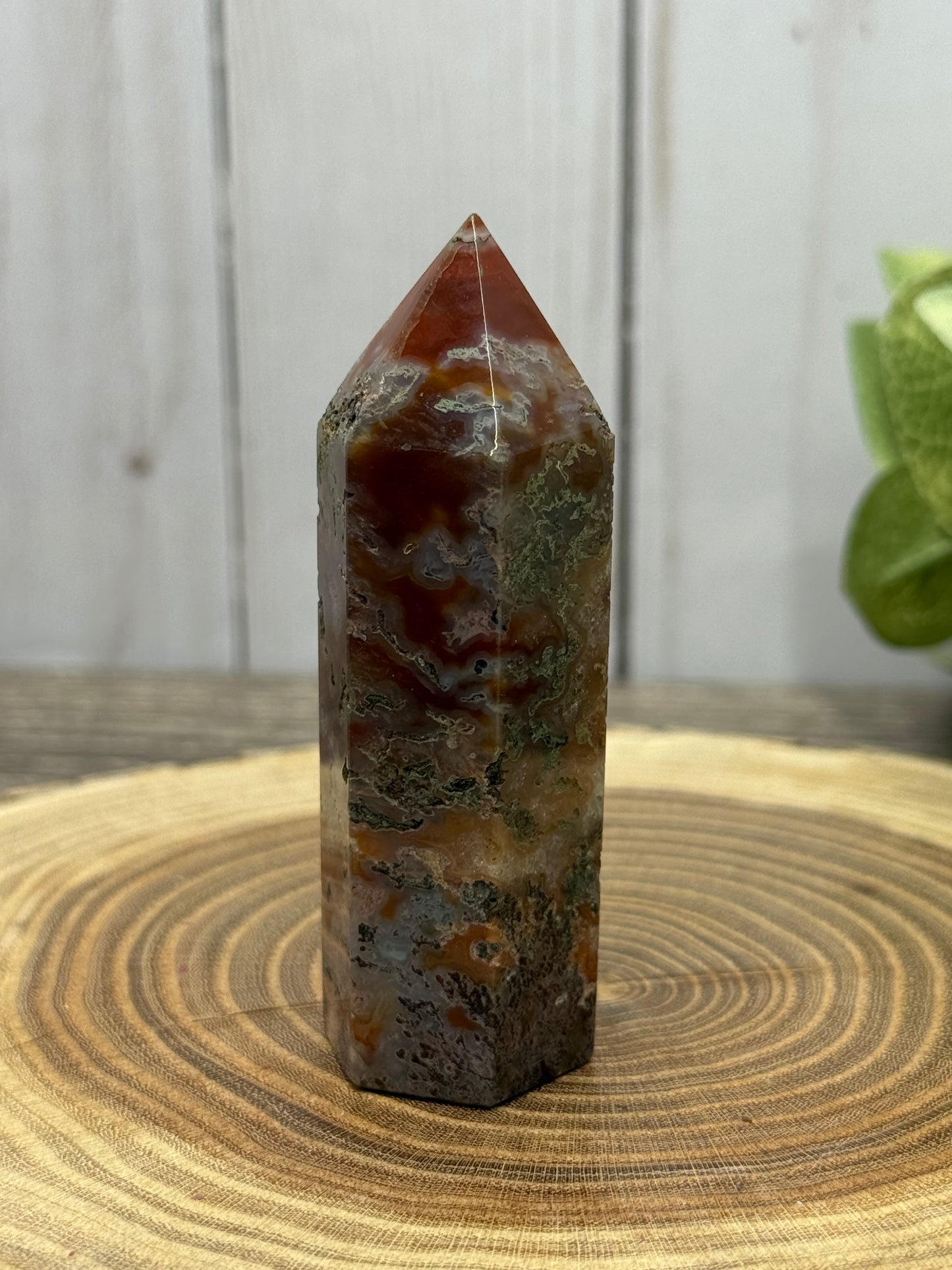 Moss Agate and Carnelian Mixed Tower