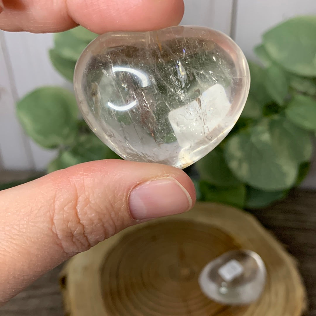 Clear Quartz Carved Hearts