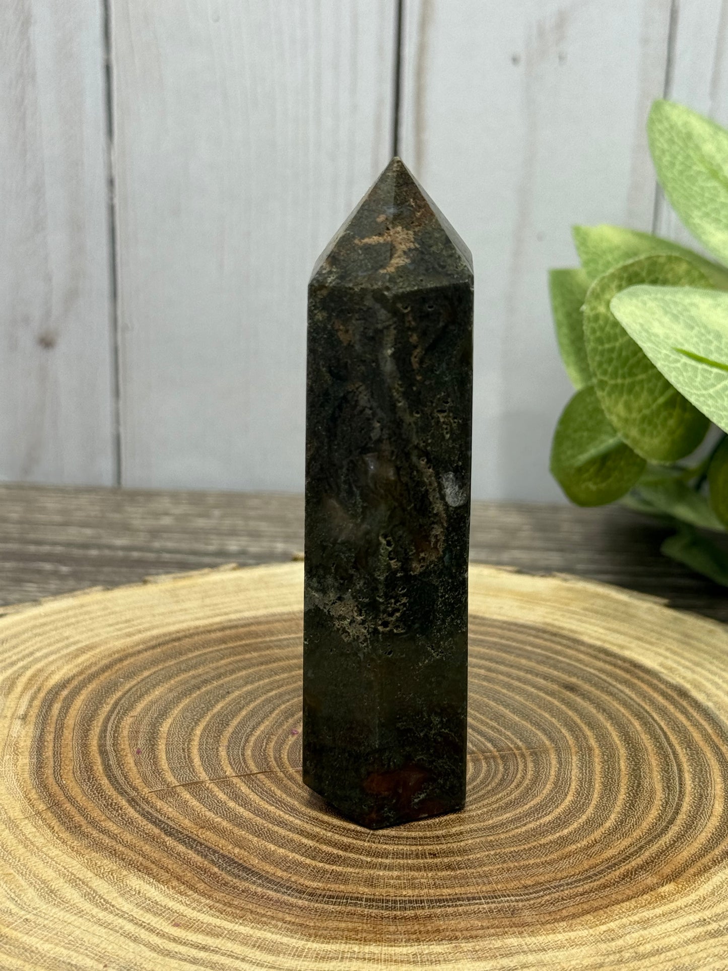 Moss Agate and Carnelian Mixed Tower