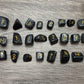 Black Obsidian Rune Stones Set Crystal with Elder Futhark Letterings