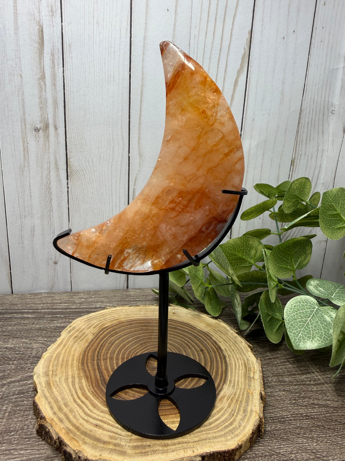 Fire Quartz Moons on Stands