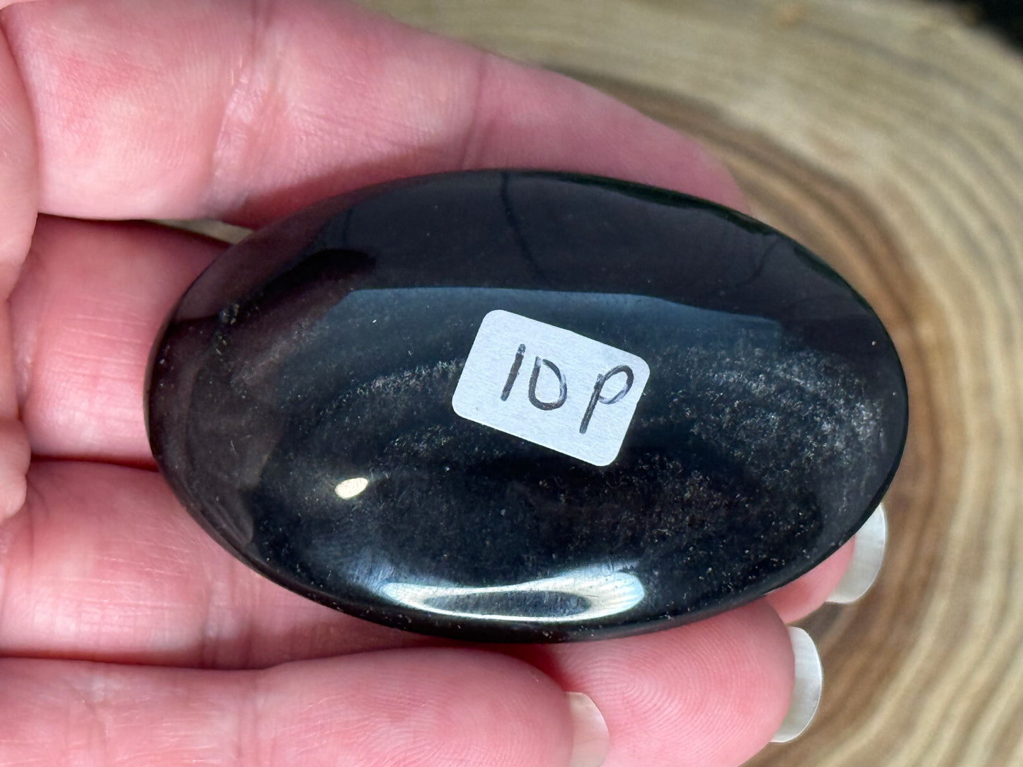 Obsidian - Silver Sheen Palm Stones