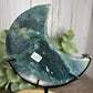 Moss Agate Moon on Stand