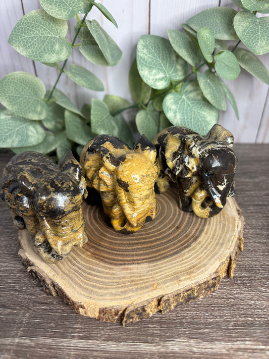 Elephant - Picture Jasper Carvings