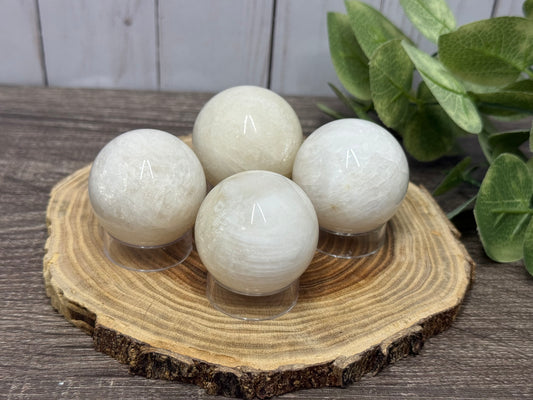 White Moonstone Spheres