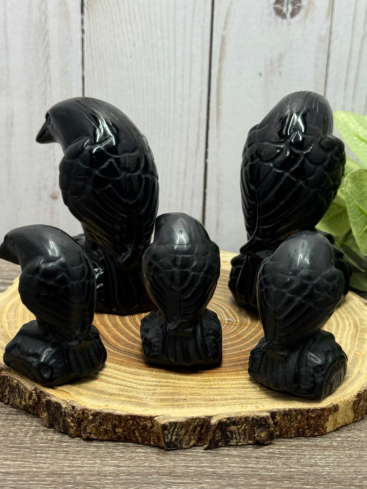 Obsidian Bird Carvings - Large and Medium