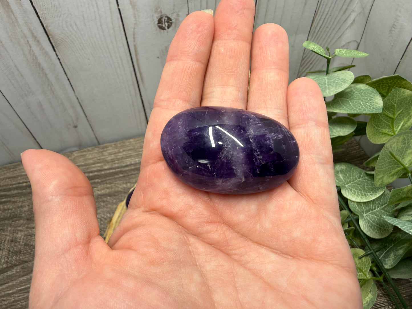 Chevron Amethyst Palm Stone
