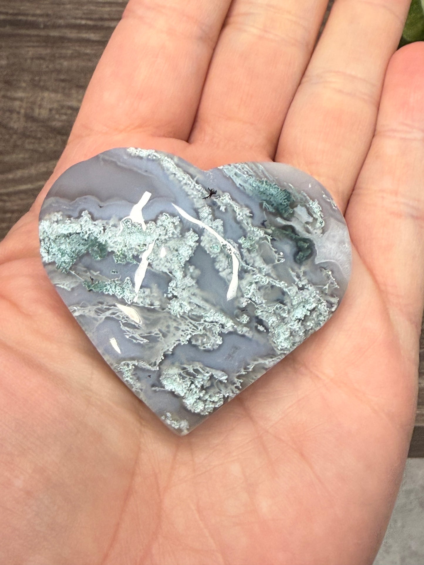 Moss Agate Hearts