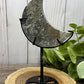 Agate and Pyrite Moon on Stand 46A