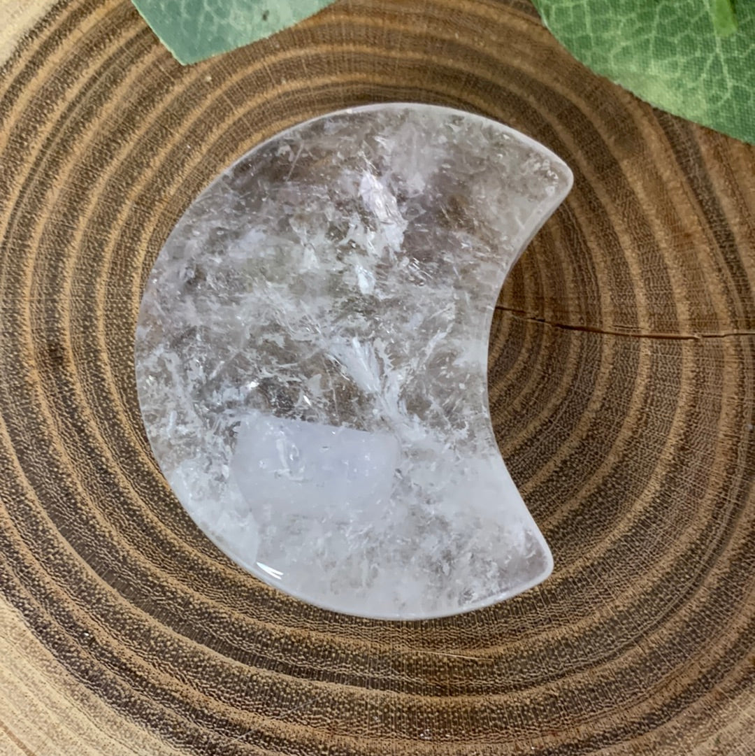 Moon Carvings - Clear Quartz, Rose Quartz, Amethyst