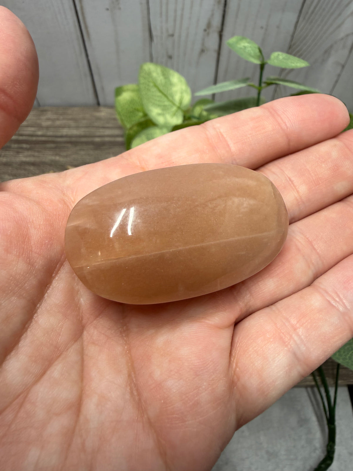 Peach Moonstone Palm Stones