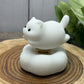 Cat Carvings - White Jade on Cloud That Spins