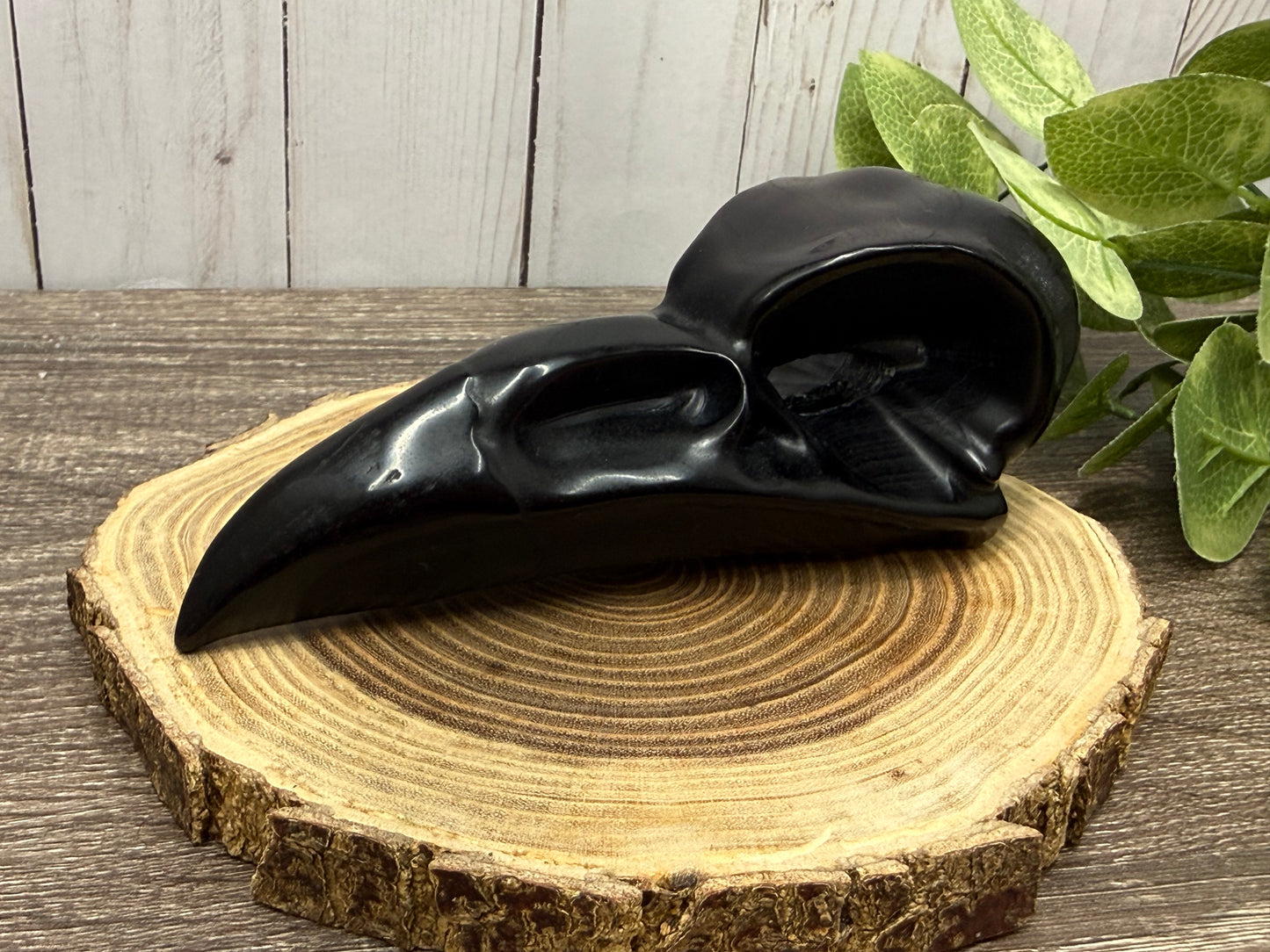 Obsidian & Yooperlite Bird Skulls/Head Carvings