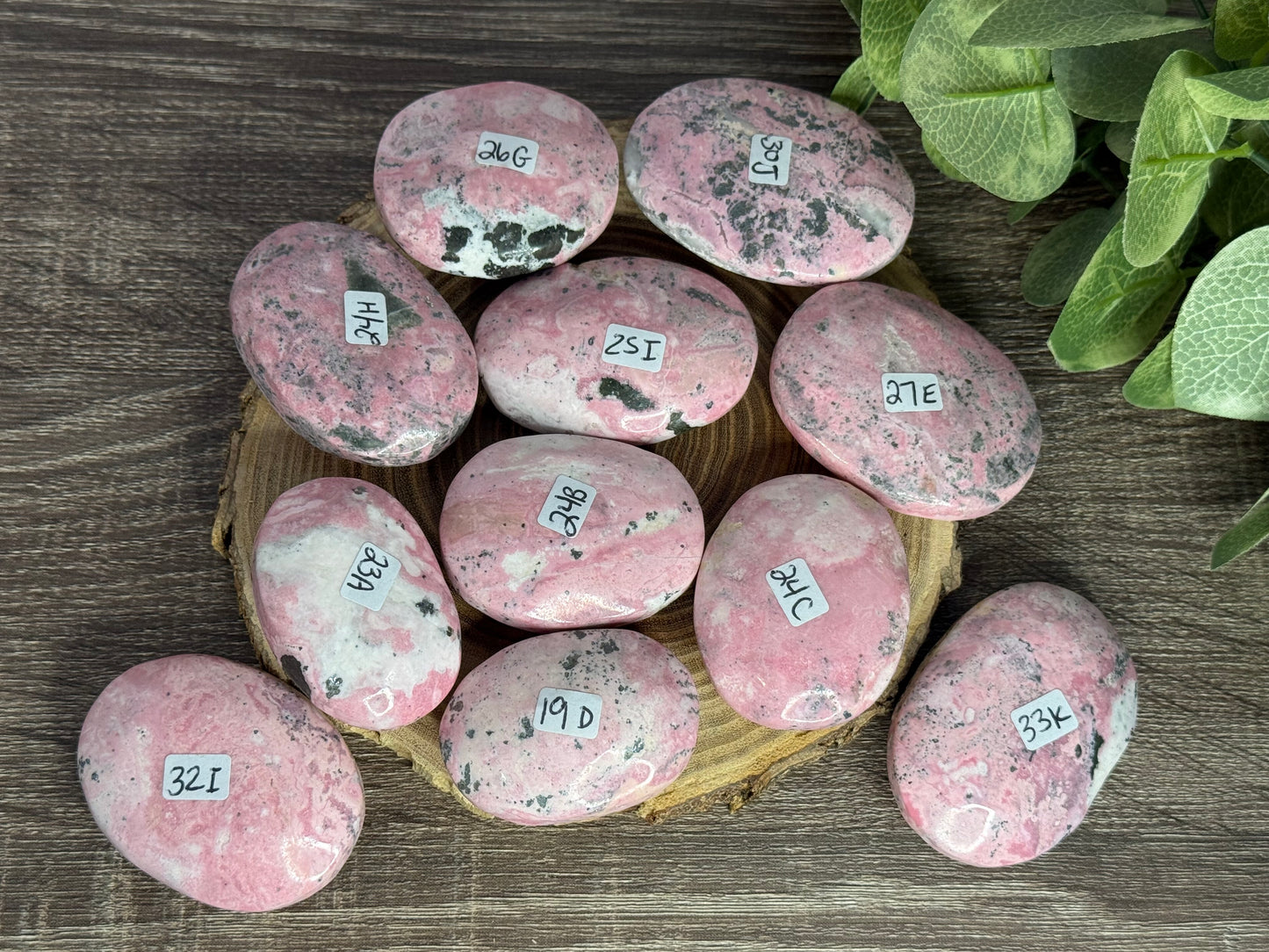 Pink Rhodonite Palm Stones