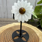 Daisy on Stand - Selenite and orange calcite or tigers eye middles