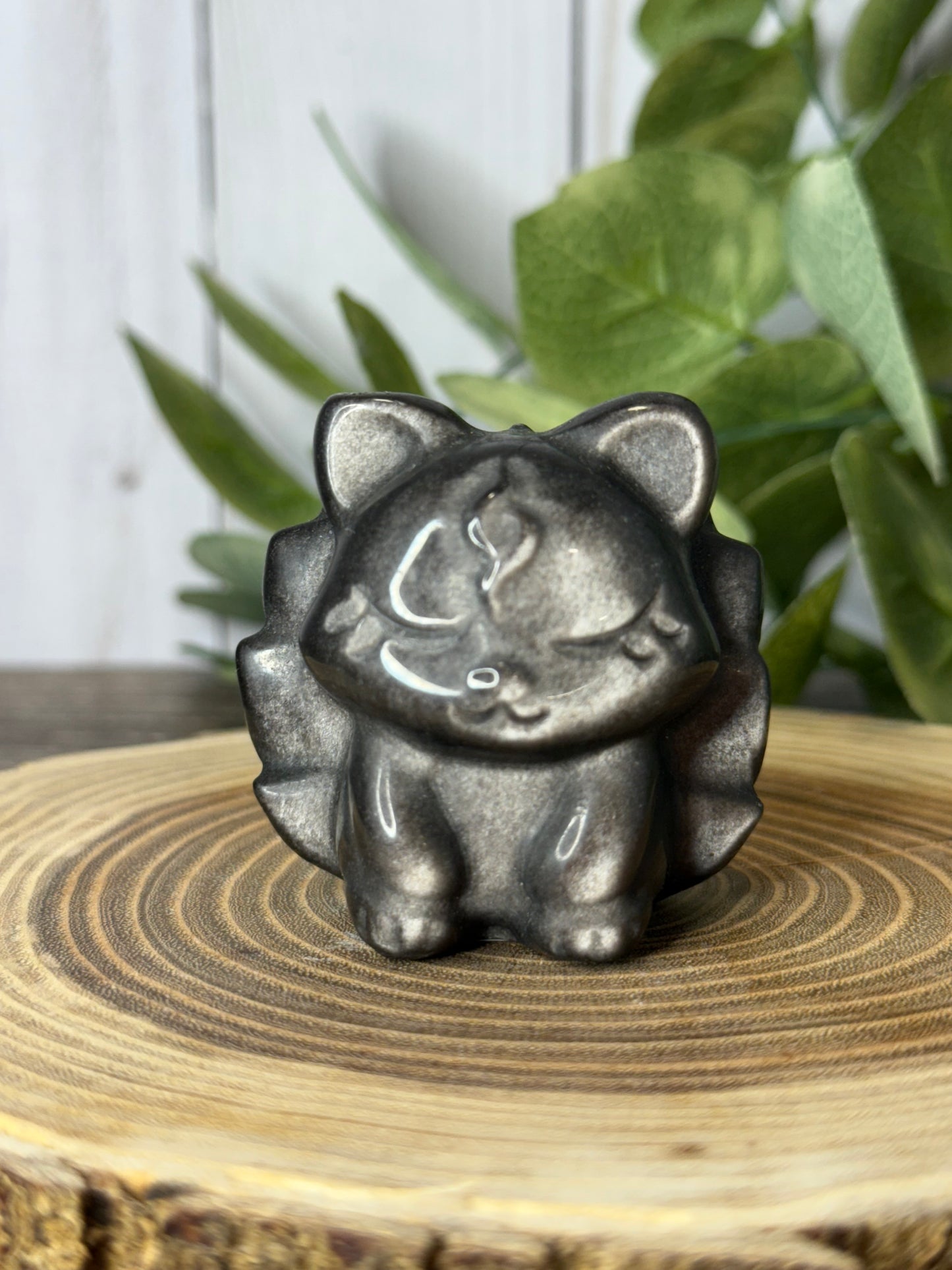 Nine Tailed Fox Obsidian Carvings