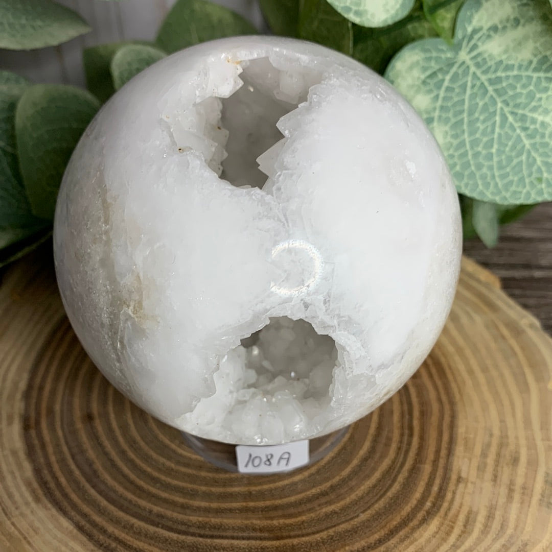 White Agate Druzy Sphere