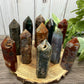 Moss Agate and Carnelian Mixed Tower