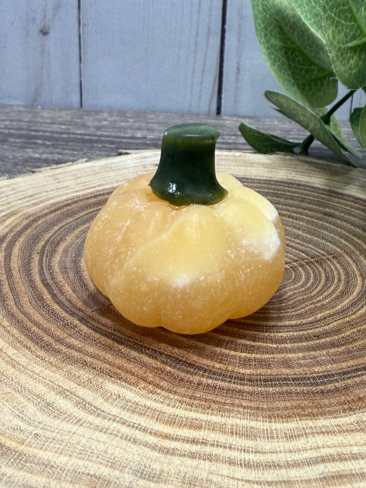 Pumpkin Carving - Orange Calcite and Green Jade