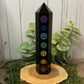 Chakra Black Obsidian Picture Tower