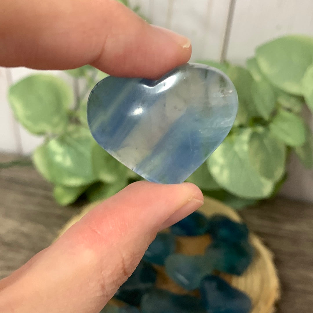 Blue Fluorite Carved Hearts