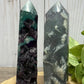 Fluorite Towers with Rough Edge