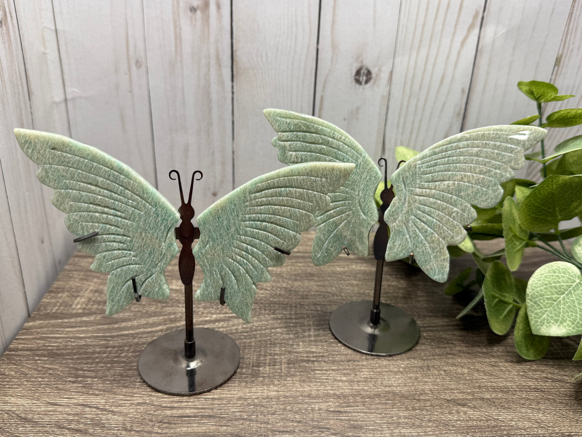 Butterfly Wings on Stand - Amazonite