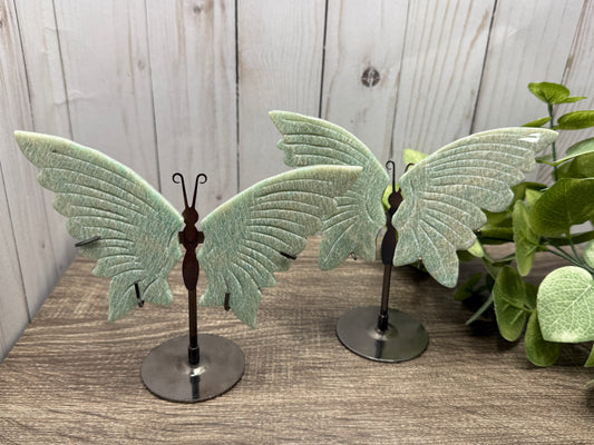 Butterfly Wings on Stand - Amazonite