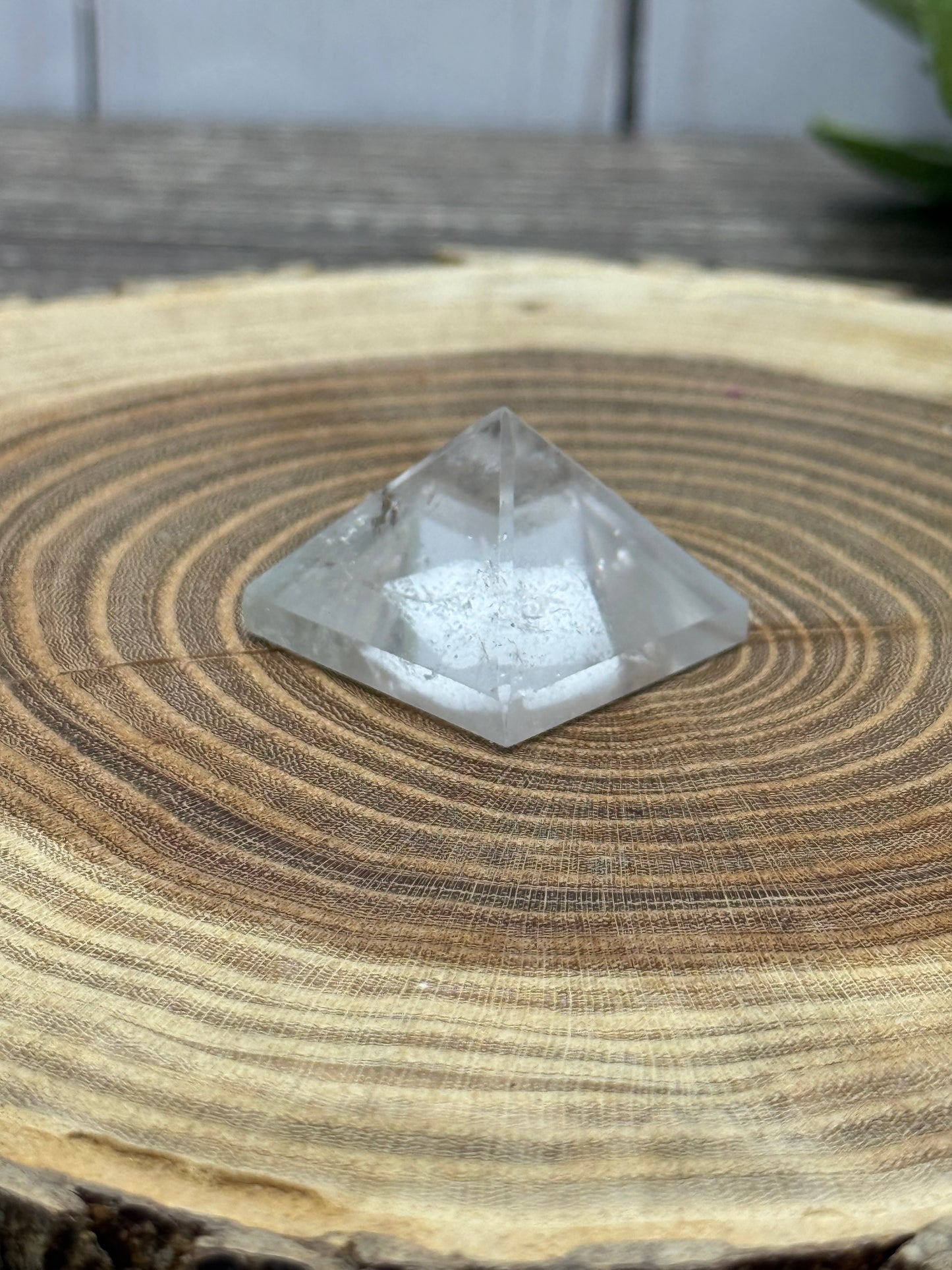 Clear Quartz Pyramid Carving