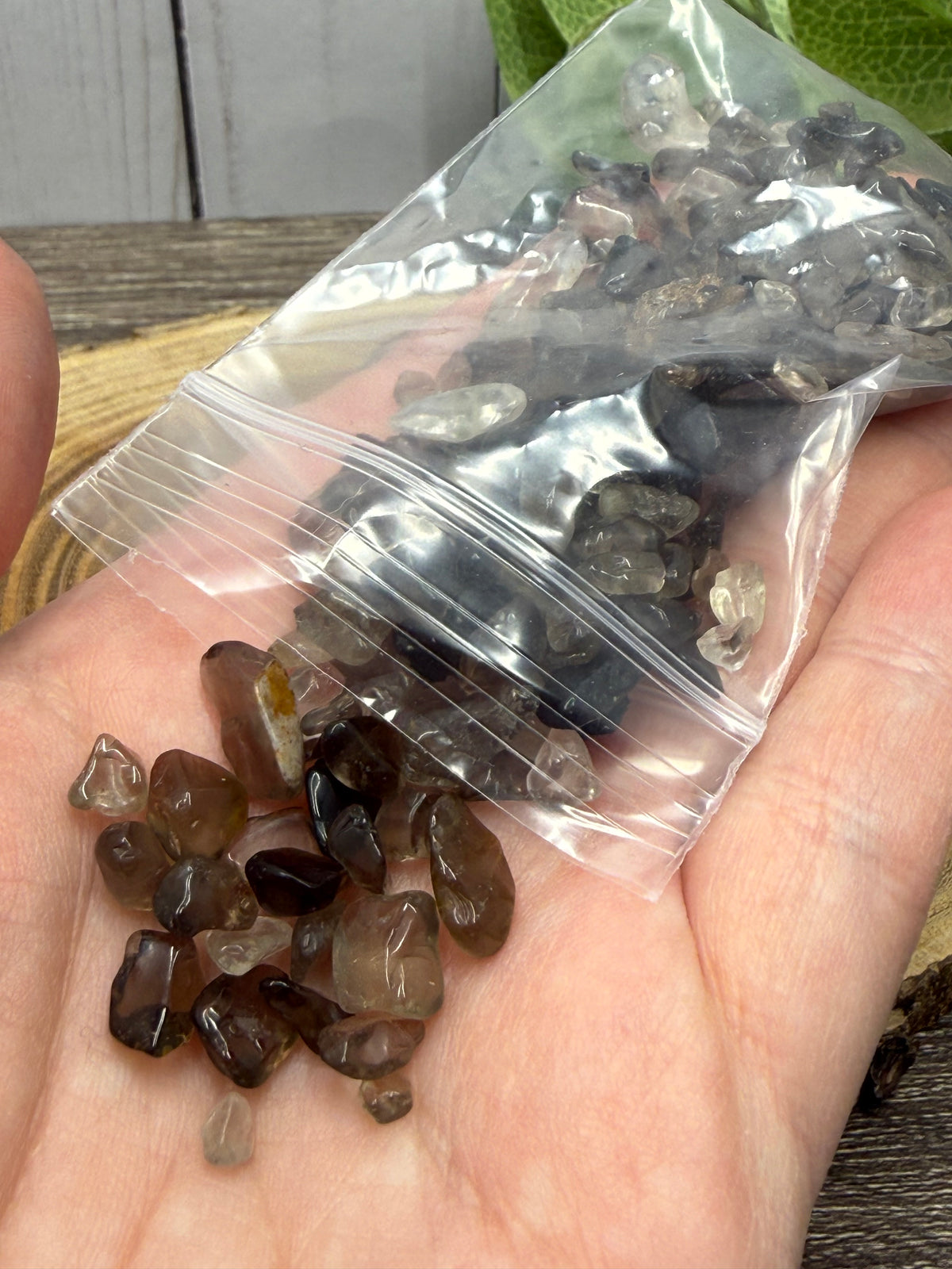 Smokey Quartz Crystal Chip Bag