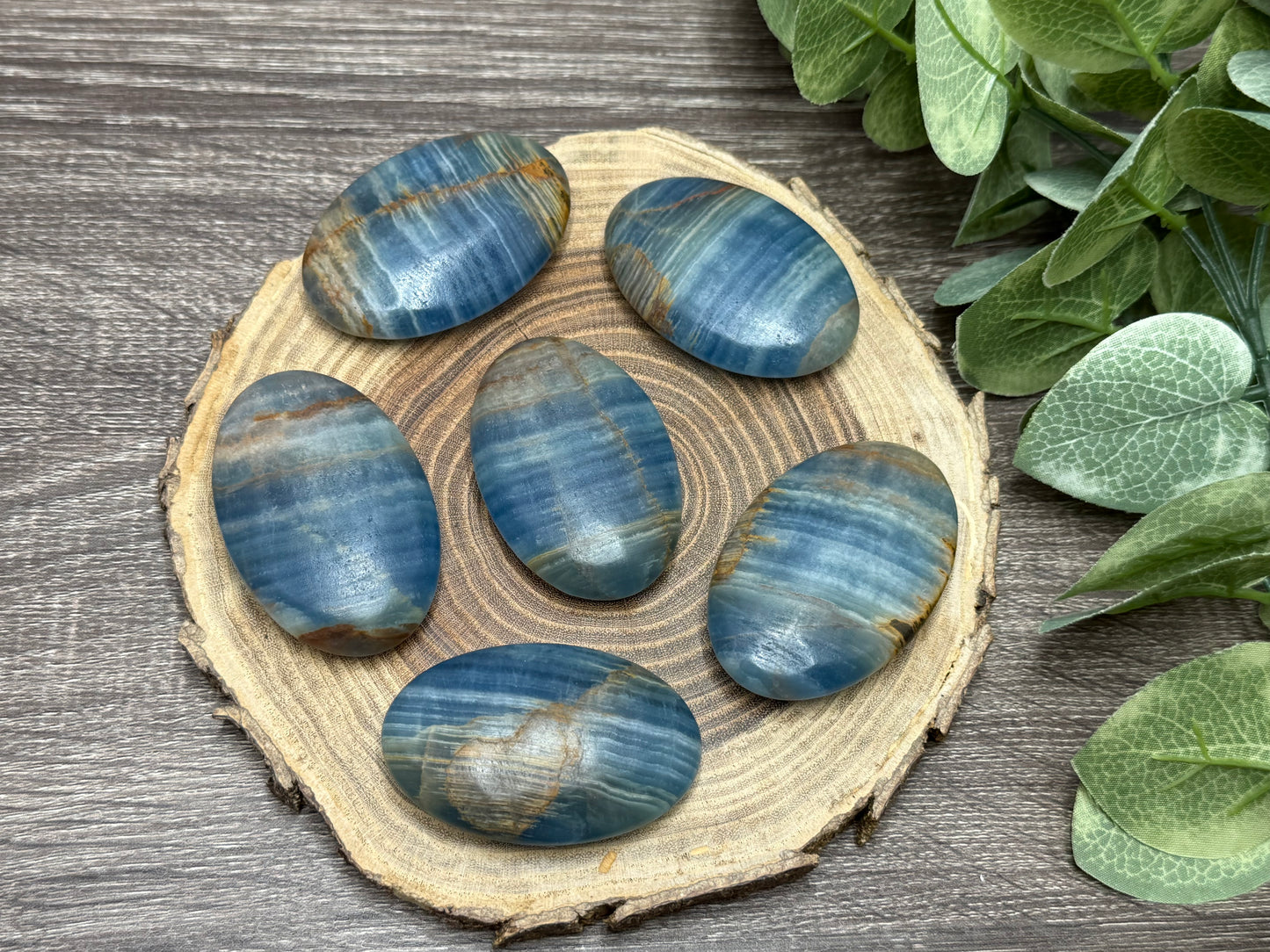 Blue Onyx Palm Stone
