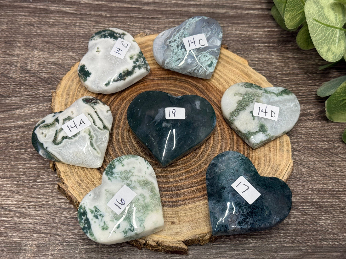 Moss Agate Hearts
