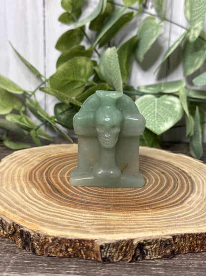 Tombstone/Headstone with Skull Crystal Carving
