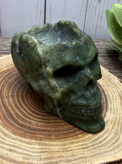 Skull Bowl - Green Jade