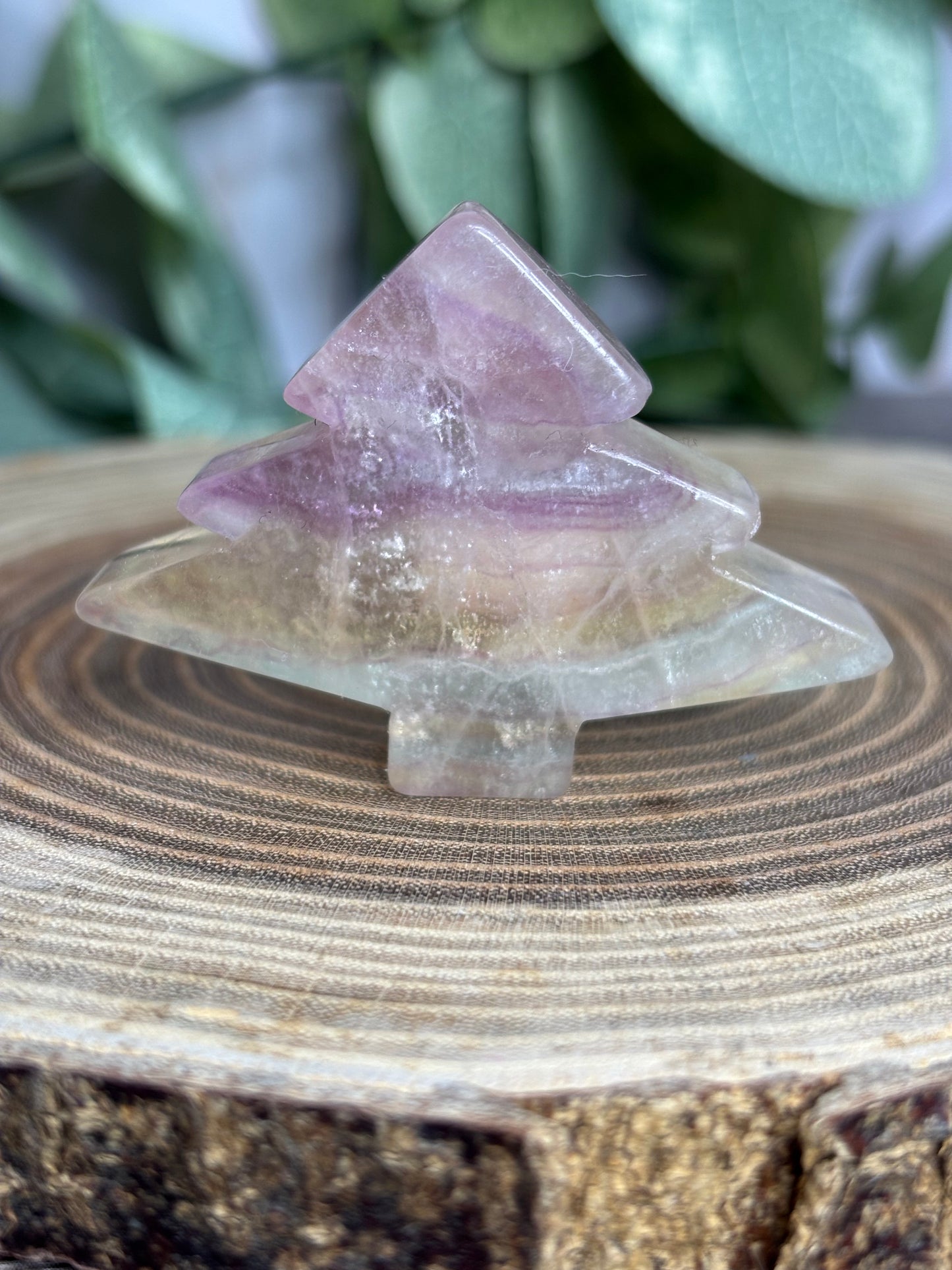 Christmas Tree Crystal Carving (Fluorite)