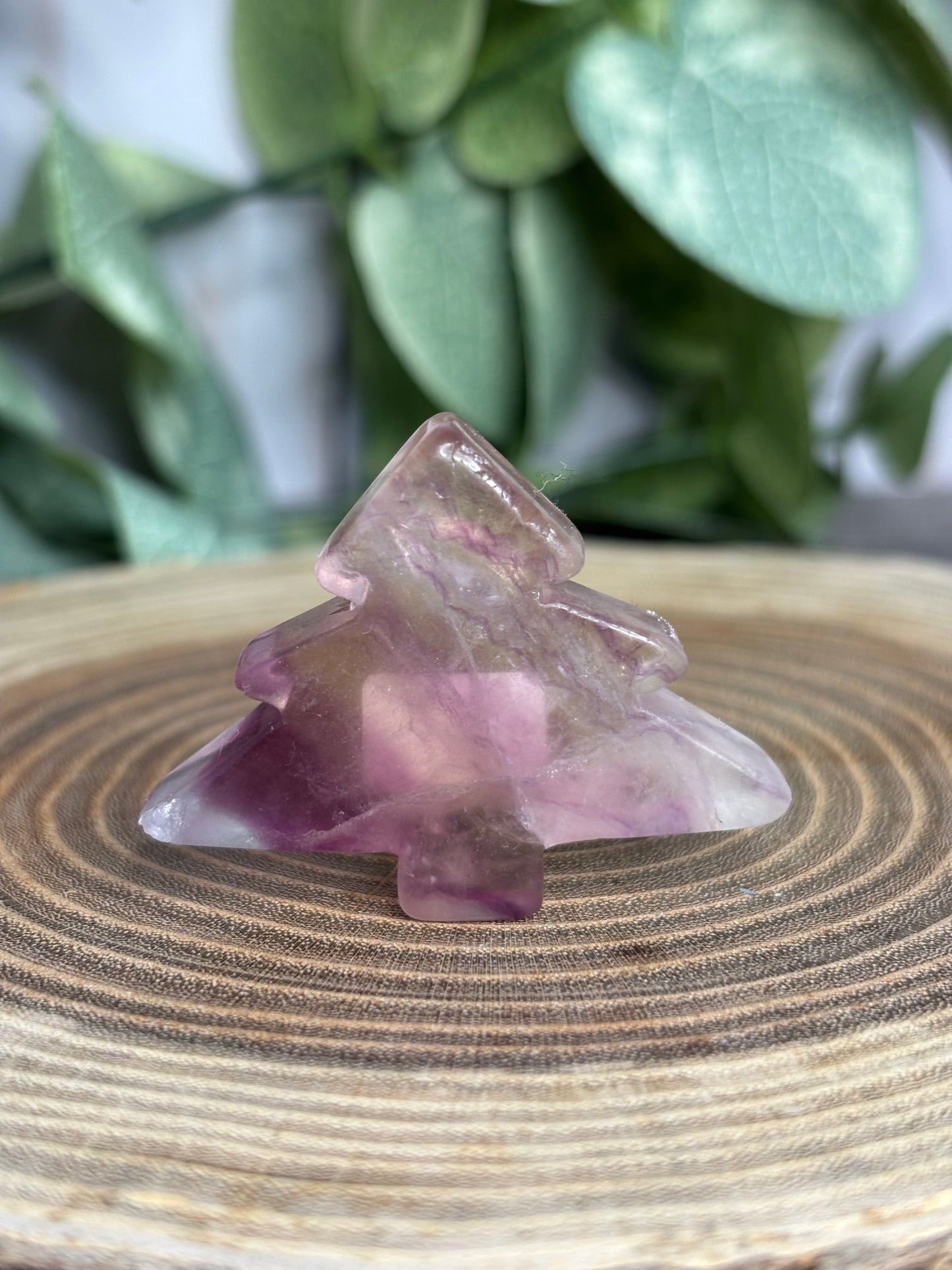 Christmas Tree Crystal Carving (Fluorite)