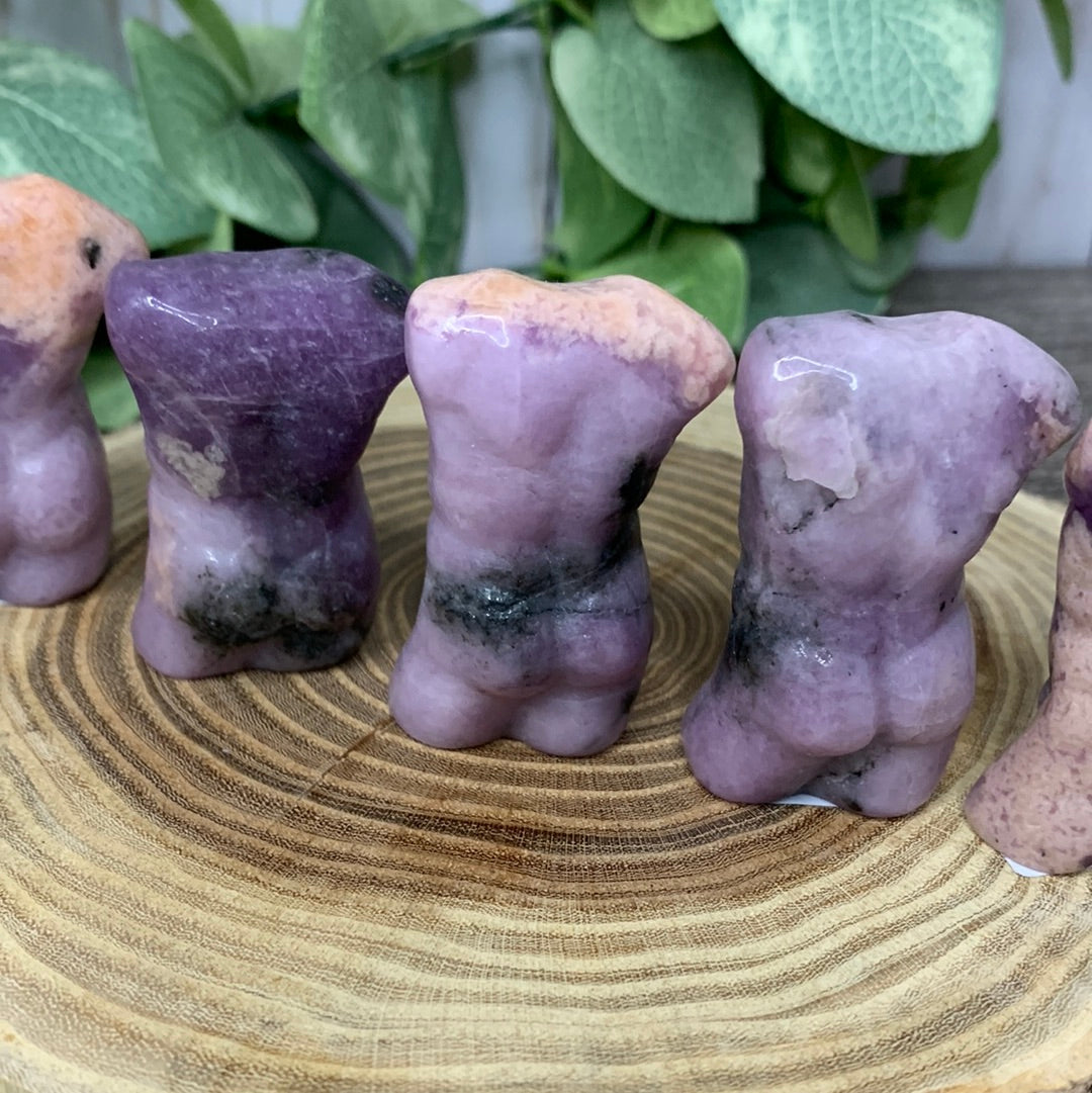 Male Body Crystal Carvings - Lepidolite - Medium