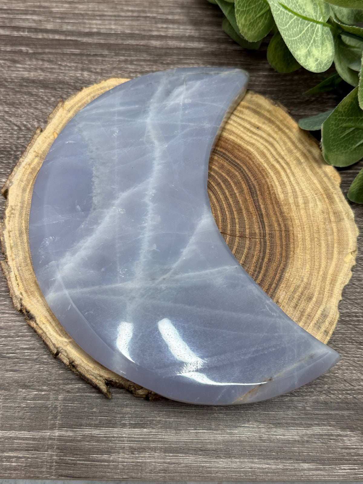 Blue Rose Quartz Large Moons (no stands)